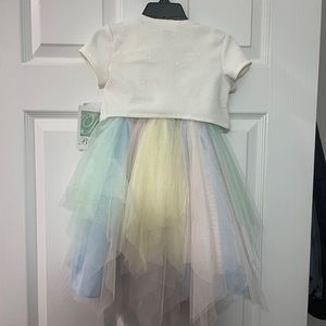 Bonnie Jean tulle pastel rainbow dress 4T